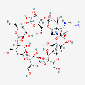 molecular formula C46H81N3O34 B3069403 Mono-(6-(diethylenetriamine)-6-deoxy)-|A-Cyclodextrin CAS No. 65294-32-8