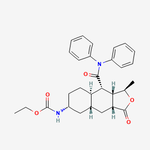 molecular formula C29H34N2O5 B3069494 Ethyl ((1R,3aR,4aR,6R,8aR,9S,9aS)-9-(diphenylcarbamoyl)-1-methyl-3-oxododecahydronaphtho[2,3-c]furan-6-yl)carbamate CAS No. 900161-12-8