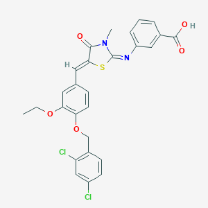 3-[(5-{4-[(2,4-Dichlorobenzyl)oxy]-3-ethoxybenzylidene}-3-methyl-4-oxo-1,3-thiazolidin-2-ylidene)amino]benzoic acid