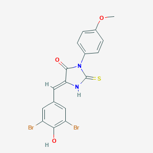 molecular formula C17H12Br2N2O3S B306956 5-(3,5-Dibromo-4-hydroxybenzylidene)-3-(4-methoxyphenyl)-2-thioxo-4-imidazolidinone 