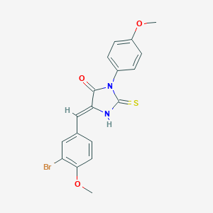 molecular formula C18H15BrN2O3S B306960 5-(3-Bromo-4-methoxybenzylidene)-3-(4-methoxyphenyl)-2-thioxo-4-imidazolidinone 