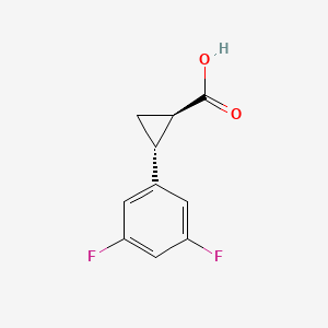molecular formula C10H8F2O2 B3069638 trans-2-(3,5-Difluorophenyl)cyclopropane-1-carboxylic acid CAS No. 705250-91-5