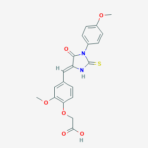 (2-methoxy-4-{(Z)-[1-(4-methoxyphenyl)-5-oxo-2-thioxoimidazolidin-4-ylidene]methyl}phenoxy)acetic acid