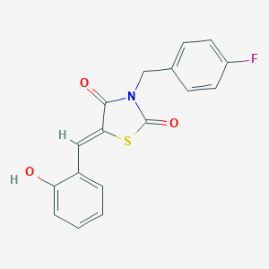 molecular formula C17H12FNO3S B306965 3-(4-Fluorobenzyl)-5-(2-hydroxybenzylidene)-1,3-thiazolidine-2,4-dione 