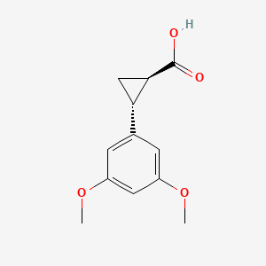 molecular formula C12H14O4 B3069682 (1R,2R)-2-(3,5-dimethoxyphenyl)cyclopropane-1-carboxylic acid CAS No. 220352-05-6