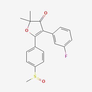 molecular formula C19H17FO3S B3069708 2,2-dimethyl-4-(3-fluorophenyl)-5-{4-(methylsulfinyl)phenyl}-3(2H)-furanone CAS No. 301693-70-9