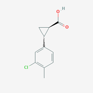 molecular formula C11H11ClO2 B3069715 (1R,2R)-2-(3-chloro-4-methylphenyl)cyclopropane-1-carboxylic acid CAS No. 220353-93-5