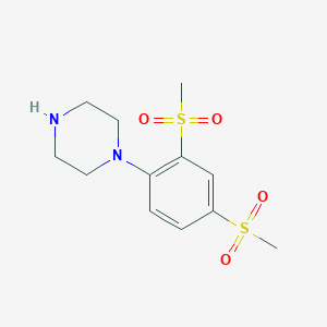 molecular formula C12H18N2O4S2 B3069813 1-[2,4-Bis(methylsulfonyl)phenyl]piperazine CAS No. 1000018-17-6