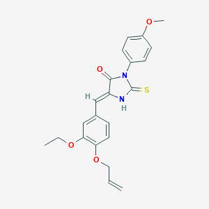 molecular formula C22H22N2O4S B306982 5-[4-(Allyloxy)-3-ethoxybenzylidene]-3-(4-methoxyphenyl)-2-thioxo-4-imidazolidinone 