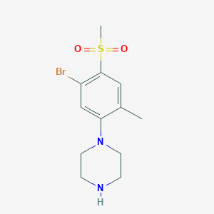 molecular formula C12H17BrN2O2S B3069822 1-[5-溴-2-甲基-4-(甲磺酰基)苯基]哌嗪 CAS No. 1000018-35-8