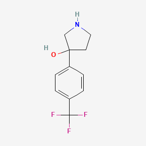 molecular formula C11H12F3NO B3069835 3-[4-(Trifluoromethyl)phenyl]pyrrolidin-3-ol CAS No. 1000198-74-2