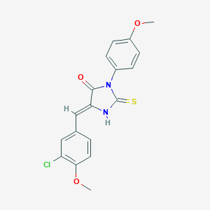 molecular formula C18H15ClN2O3S B306986 5-(3-Chloro-4-methoxybenzylidene)-3-(4-methoxyphenyl)-2-thioxo-4-imidazolidinone 