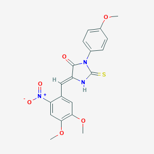 molecular formula C19H17N3O6S B306987 (5Z)-5-(4,5-dimethoxy-2-nitrobenzylidene)-3-(4-methoxyphenyl)-2-thioxoimidazolidin-4-one 