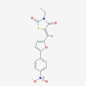 molecular formula C16H12N2O5S B306988 3-Ethyl-5-[(5-{4-nitrophenyl}-2-furyl)methylene]-1,3-thiazolidine-2,4-dione 