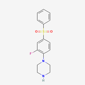 molecular formula C16H17FN2O2S B3069880 1-[(2-Fluoro-4-phenylsulfonyl)phenyl]piperazine CAS No. 1000339-97-8