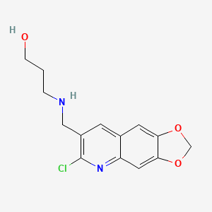 molecular formula C14H15ClN2O3 B3069900 3-[(6-Chloro-[1,3]dioxolo[4,5-g]quinolin-7-ylmethyl)-amino]-propan-1-ol CAS No. 1000348-12-8