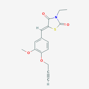 molecular formula C16H15NO4S B306992 3-Ethyl-5-[3-methoxy-4-(2-propynyloxy)benzylidene]-1,3-thiazolidine-2,4-dione 