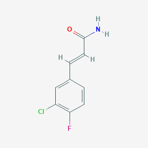 molecular formula C9H7ClFNO B3069934 (2E)-3-(3-chloro-4-fluorophenyl)prop-2-enamide CAS No. 1000530-51-7