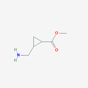molecular formula C6H11NO2 B3069937 (1R,2R)-甲基 2-(氨基甲基)环丙烷羧酸酯 CAS No. 1000535-84-1