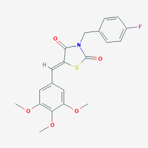 molecular formula C20H18FNO5S B307000 (5Z)-3-(4-fluorobenzyl)-5-(3,4,5-trimethoxybenzylidene)-1,3-thiazolidine-2,4-dione 
