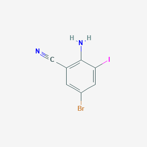 molecular formula C7H4BrIN2 B3070018 2-氨基-5-溴-3-碘苯腈 CAS No. 1000577-44-5