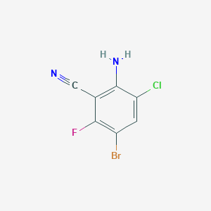 molecular formula C7H3BrClFN2 B3070029 2-氨基-5-溴-3-氯-6-氟苯甲腈 CAS No. 1000577-60-5