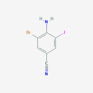 molecular formula C7H4BrIN2 B3070048 4-Amino-3-bromo-5-iodobenzonitrile CAS No. 1000578-00-6