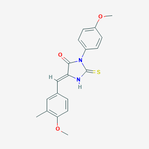 molecular formula C19H18N2O3S B307005 5-(4-Methoxy-3-methylbenzylidene)-3-(4-methoxyphenyl)-2-thioxo-4-imidazolidinone 