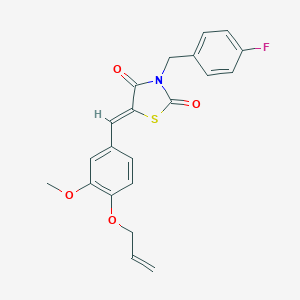 molecular formula C21H18FNO4S B307008 5-[4-(Allyloxy)-3-methoxybenzylidene]-3-(4-fluorobenzyl)-1,3-thiazolidine-2,4-dione 