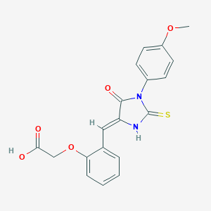 molecular formula C19H16N2O5S B307016 (2-{(Z)-[1-(4-methoxyphenyl)-5-oxo-2-thioxoimidazolidin-4-ylidene]methyl}phenoxy)acetic acid 