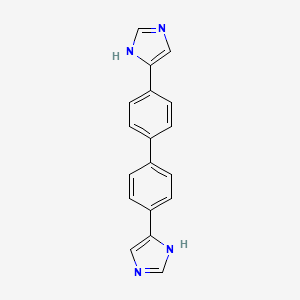 molecular formula C18H14N4 B3070179 4,4'-(联苯-4,4'-二基)双(1H-咪唑) CAS No. 100146-16-5