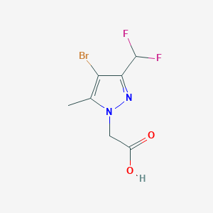 molecular formula C7H7BrF2N2O2 B3070210 [4-溴-3-(二氟甲基)-5-甲基-1H-吡唑-1-基]乙酸 CAS No. 1001518-81-5