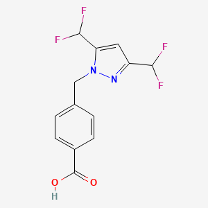 molecular formula C13H10F4N2O2 B3070218 4-{[3,5-bis(difluoromethyl)-1H-pyrazol-1-yl]methyl}benzoic acid CAS No. 1001518-88-2