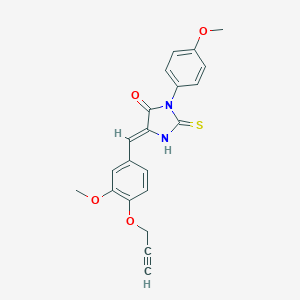 molecular formula C21H18N2O4S B307022 (5Z)-3-(4-methoxyphenyl)-5-[3-methoxy-4-(prop-2-yn-1-yloxy)benzylidene]-2-thioxoimidazolidin-4-one 