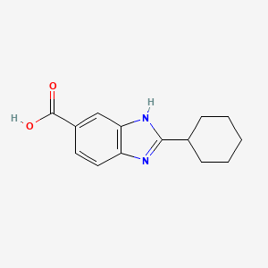 molecular formula C14H16N2O2 B3070259 2-cyclohexyl-1H-1,3-benzodiazole-5-carboxylic acid CAS No. 1001737-19-4