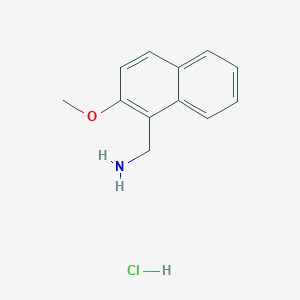 molecular formula C12H14ClNO B3070310 1-(Aminomethyl)-2-methoxynaphthalene hydrochloride CAS No. 100191-94-4