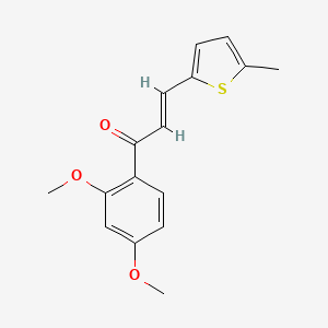 molecular formula C16H16O3S B3070338 (2E)-1-(2,4-Dimethoxyphenyl)-3-(5-methylthiophen-2-yl)prop-2-en-1-one CAS No. 1002460-75-4