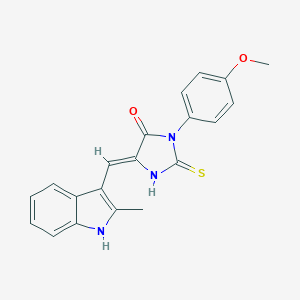 molecular formula C20H17N3O2S B307034 (5Z)-3-(4-methoxyphenyl)-5-[(2-methyl-1H-indol-3-yl)methylidene]-2-sulfanylideneimidazolidin-4-one 