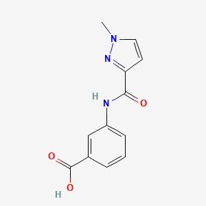 molecular formula C12H11N3O3 B3070359 3-{[(1-methyl-1H-pyrazol-3-yl)carbonyl]amino}benzoic acid CAS No. 1002651-89-9