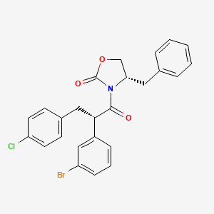 molecular formula C25H21BrClNO3 B3070370 (S)-4-苄基-3-((S)-2-(3-溴苯基)-3-(4-氯苯基)丙酰)恶唑烷-2-酮 CAS No. 1002752-53-5