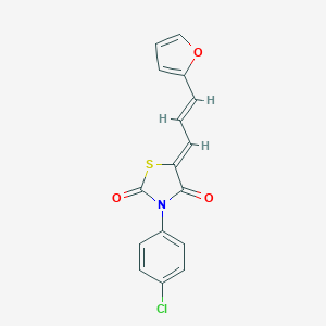 molecular formula C16H10ClNO3S B307039 (5Z)-3-(4-chlorophenyl)-5-[(2E)-3-(furan-2-yl)prop-2-en-1-ylidene]-1,3-thiazolidine-2,4-dione 
