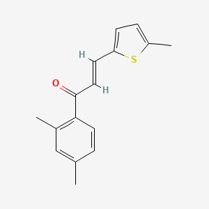 molecular formula C16H16OS B3070426 (2E)-1-(2,4-Dimethylphenyl)-3-(5-methylthiophen-2-yl)prop-2-en-1-one CAS No. 1002898-30-7