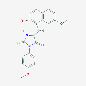 molecular formula C23H20N2O4S B307043 5-[(2,7-Dimethoxy-1-naphthyl)methylene]-3-(4-methoxyphenyl)-2-thioxo-4-imidazolidinone 