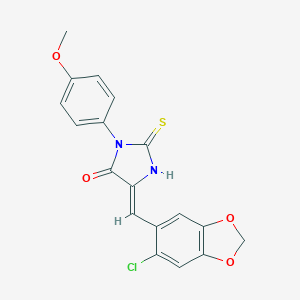 molecular formula C18H13ClN2O4S B307046 5-[(6-Chloro-1,3-benzodioxol-5-yl)methylene]-3-(4-methoxyphenyl)-2-thioxo-4-imidazolidinone 