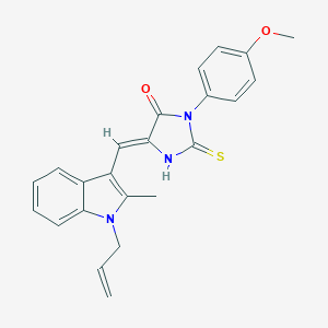 molecular formula C23H21N3O2S B307047 5-[(1-allyl-2-methyl-1H-indol-3-yl)methylene]-3-(4-methoxyphenyl)-2-thioxo-4-imidazolidinone 
