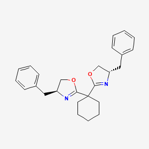 molecular formula C26H30N2O2 B3070499 (4S,4'S)-2,2'-(Cyclohexane-1,1-diyl)bis(4-benzyl-4,5-dihydrooxazole) CAS No. 1003886-07-4