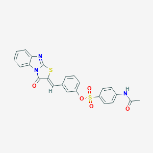 molecular formula C24H17N3O5S2 B307052 3-[(3-oxo[1,3]thiazolo[3,2-a]benzimidazol-2(3H)-ylidene)methyl]phenyl 4-(acetylamino)benzenesulfonate 