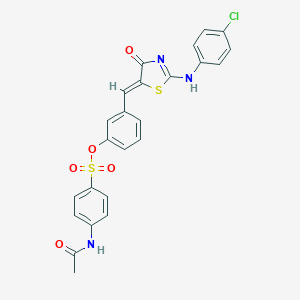 [3-[(Z)-[2-(4-chloroanilino)-4-oxo-1,3-thiazol-5-ylidene]methyl]phenyl] 4-acetamidobenzenesulfonate