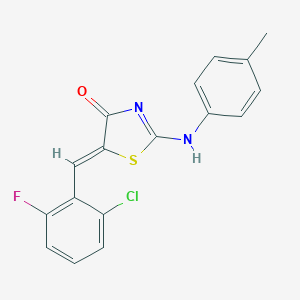 molecular formula C17H12ClFN2OS B307055 (5Z)-5-[(2-chloro-6-fluorophenyl)methylidene]-2-(4-methylanilino)-1,3-thiazol-4-one 