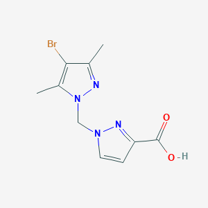 molecular formula C10H11BrN4O2 B3070556 1-[(4-bromo-3,5-dimethyl-1H-pyrazol-1-yl)methyl]-1H-pyrazole-3-carboxylic acid CAS No. 1004194-36-8
